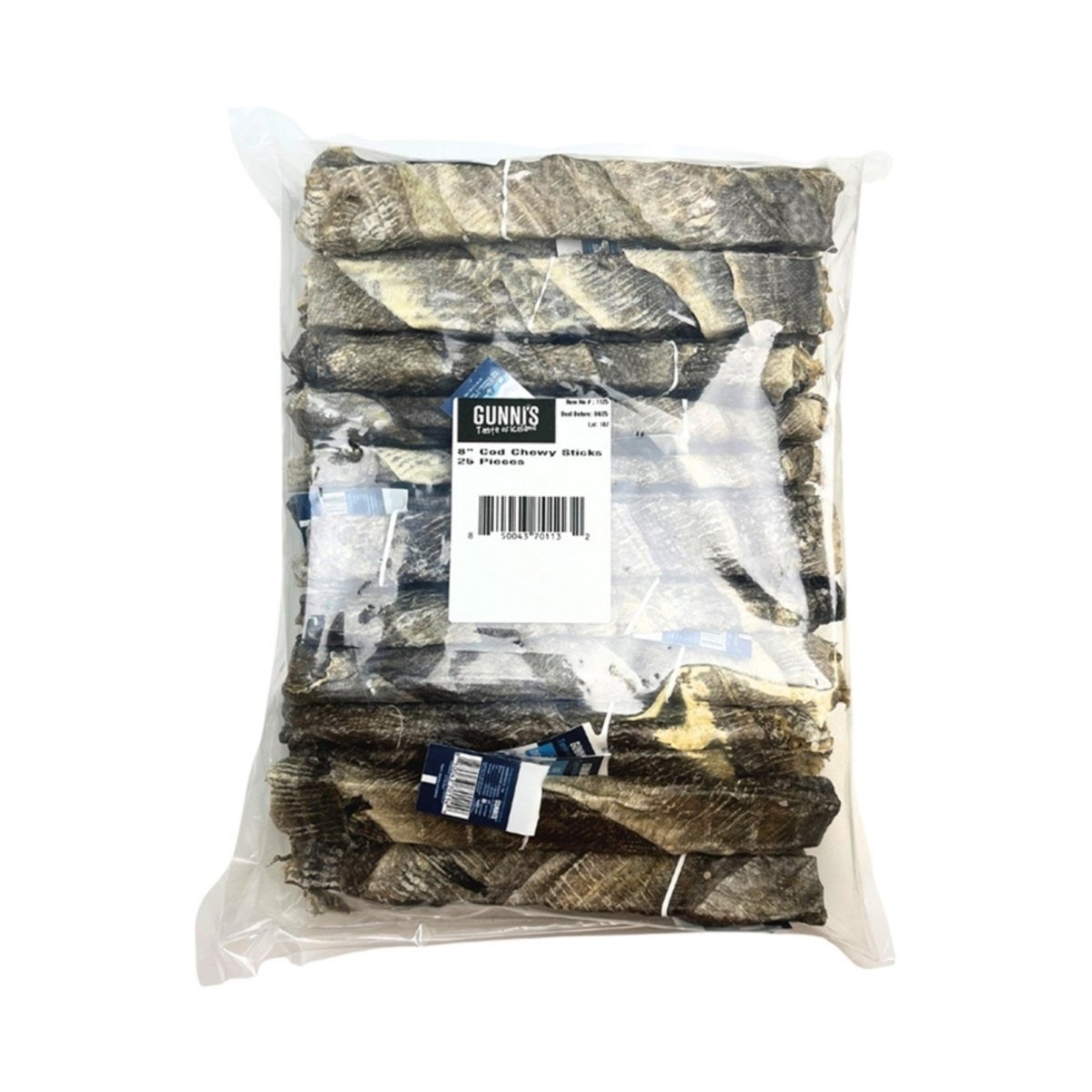 Gunnis Dog Chewy Sticks Cod Skin 8 Inch - Pets Perfect