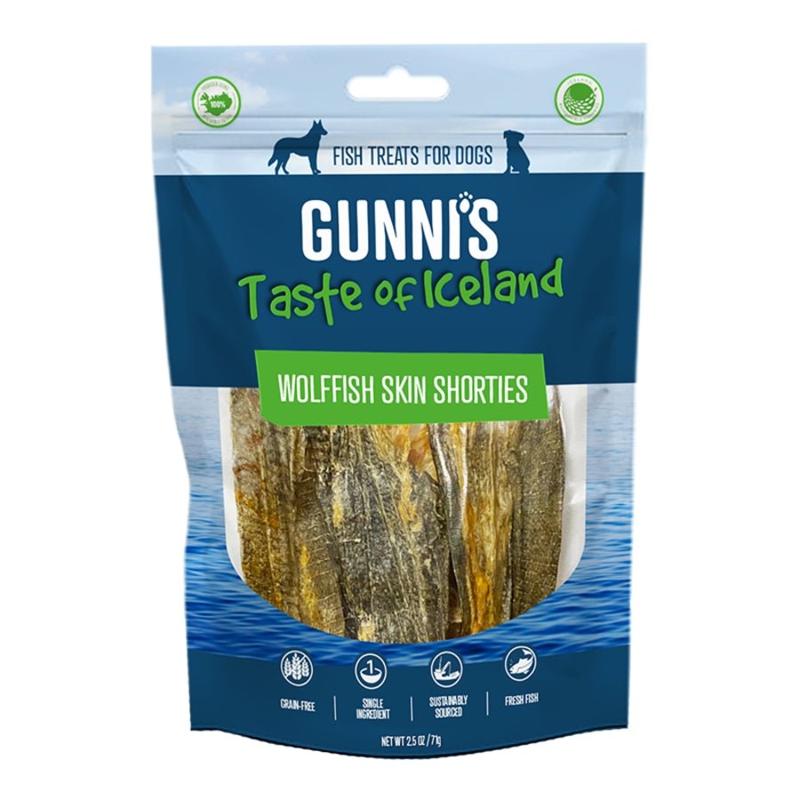 Gunni's Dog Wolf Fish Skin Shorties 2.5oz. - Pets Perfect