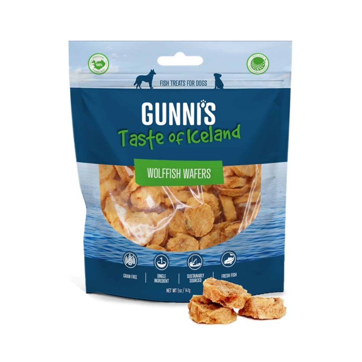 Gunni's Dog Wafers Wolf Fish 5oz. - Pets Perfect