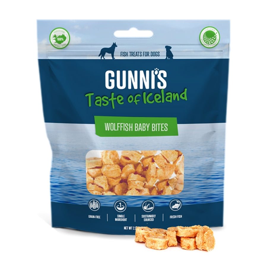 Gunnis Dog Baby Bites Wolf Fish 2.5 oz