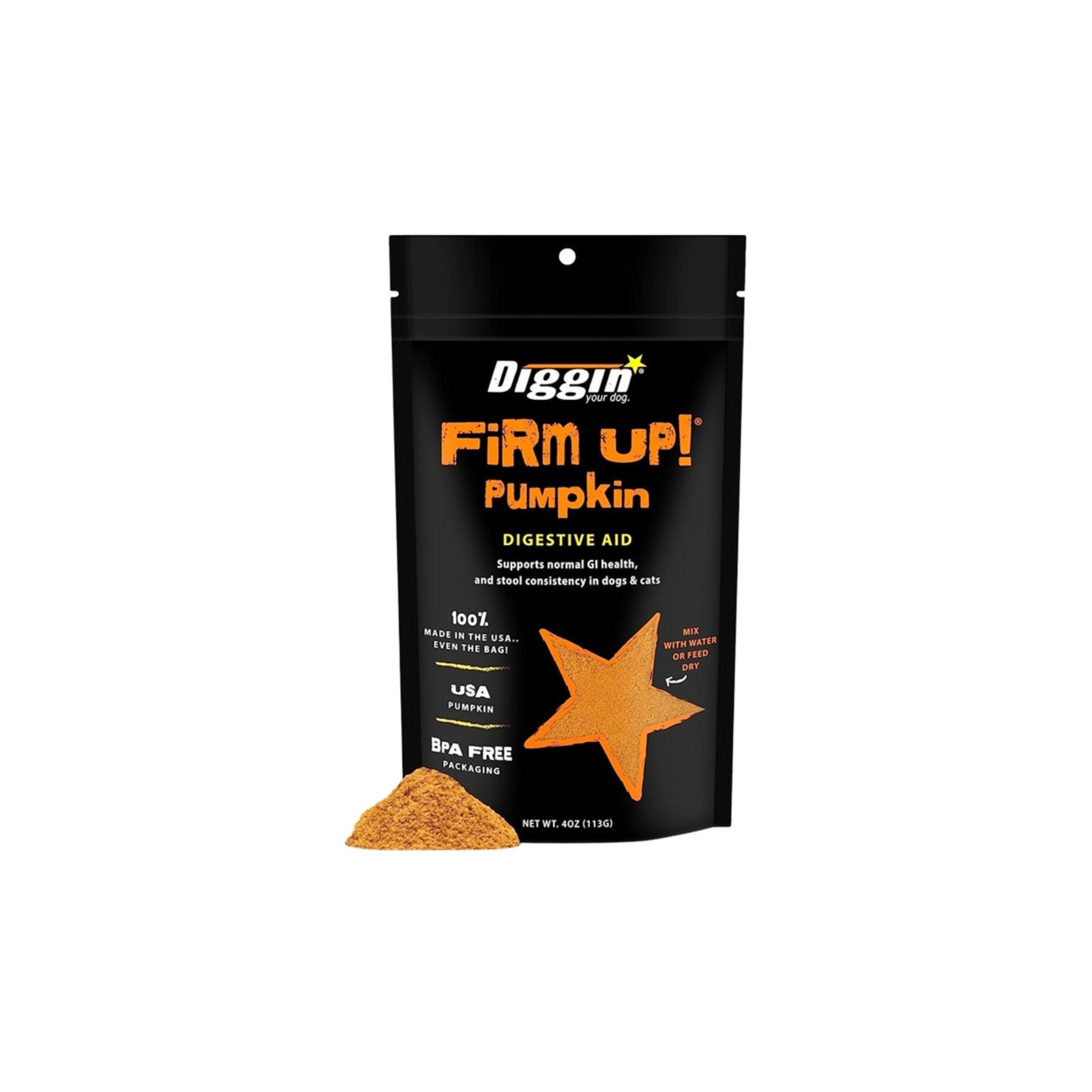 Diggin Your Dog Dog & Cat Firm Up! Pumpkin Digestive Aid, 4 oz