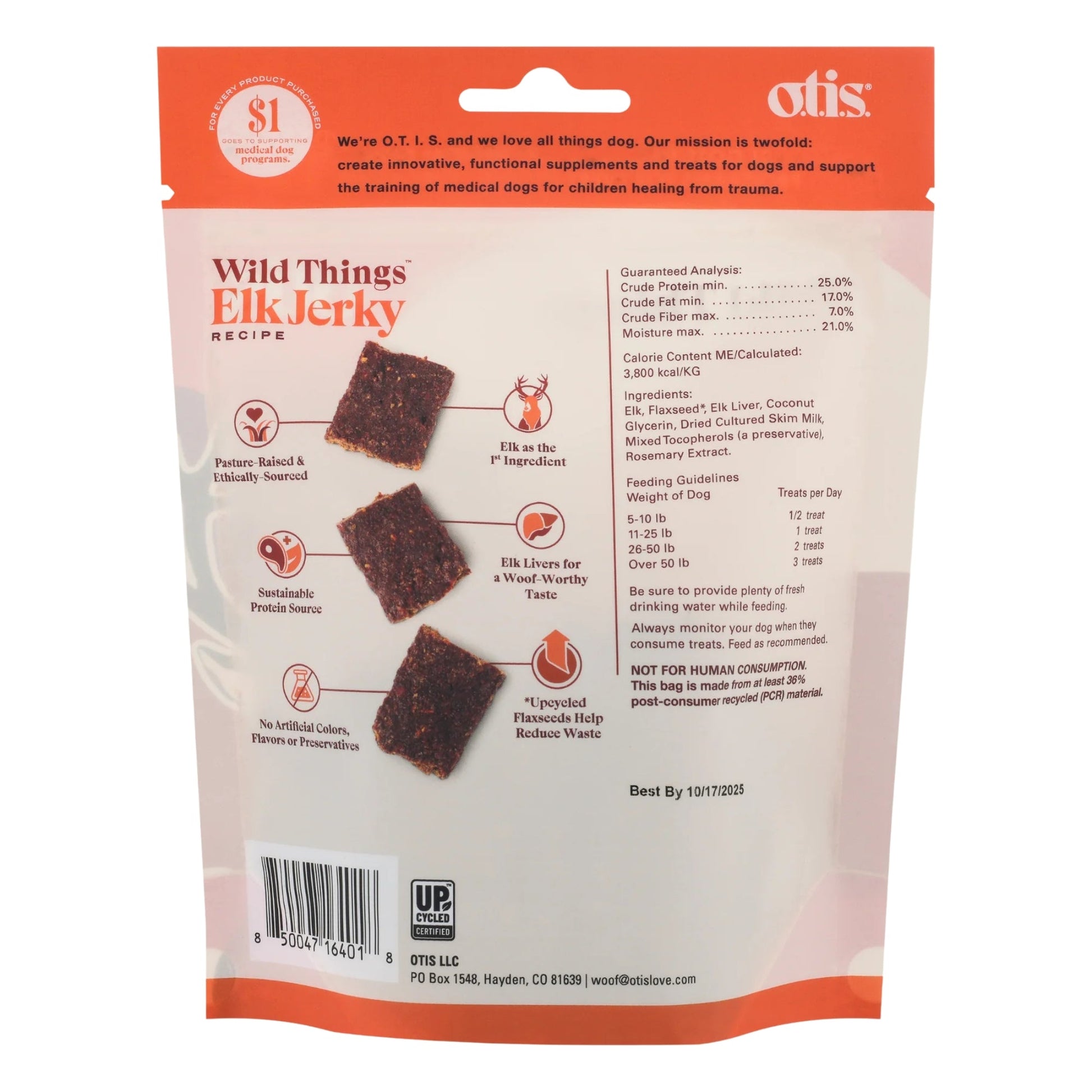Otis Dog Wild Things Elk Jerky 4 oz, view 5