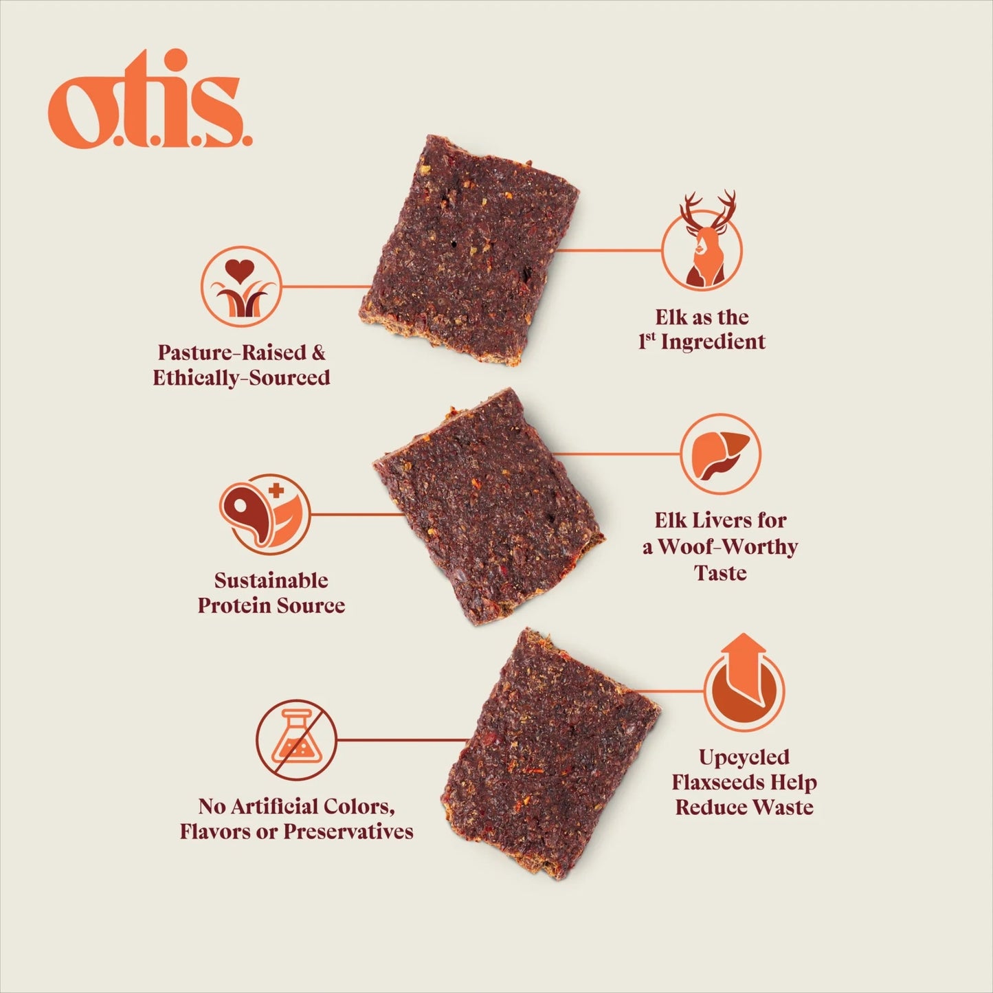 Otis Dog Wild Things Elk Jerky 4 oz, view 2