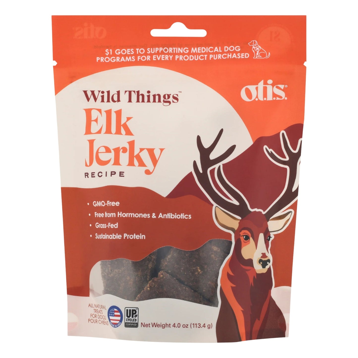 Otis Dog Wild Things Elk Jerky 4 oz