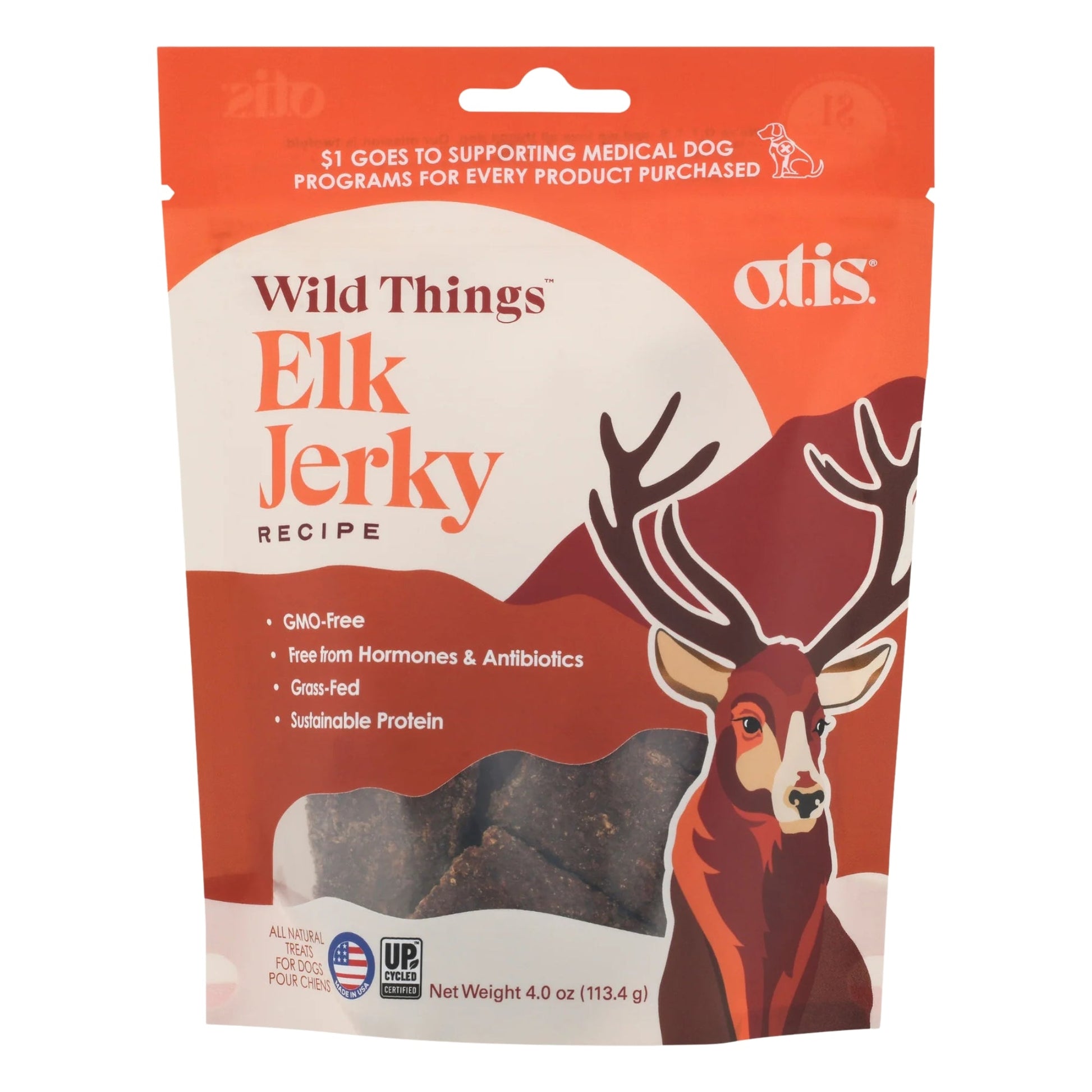 Otis Dog Wild Things Elk Jerky 4 oz