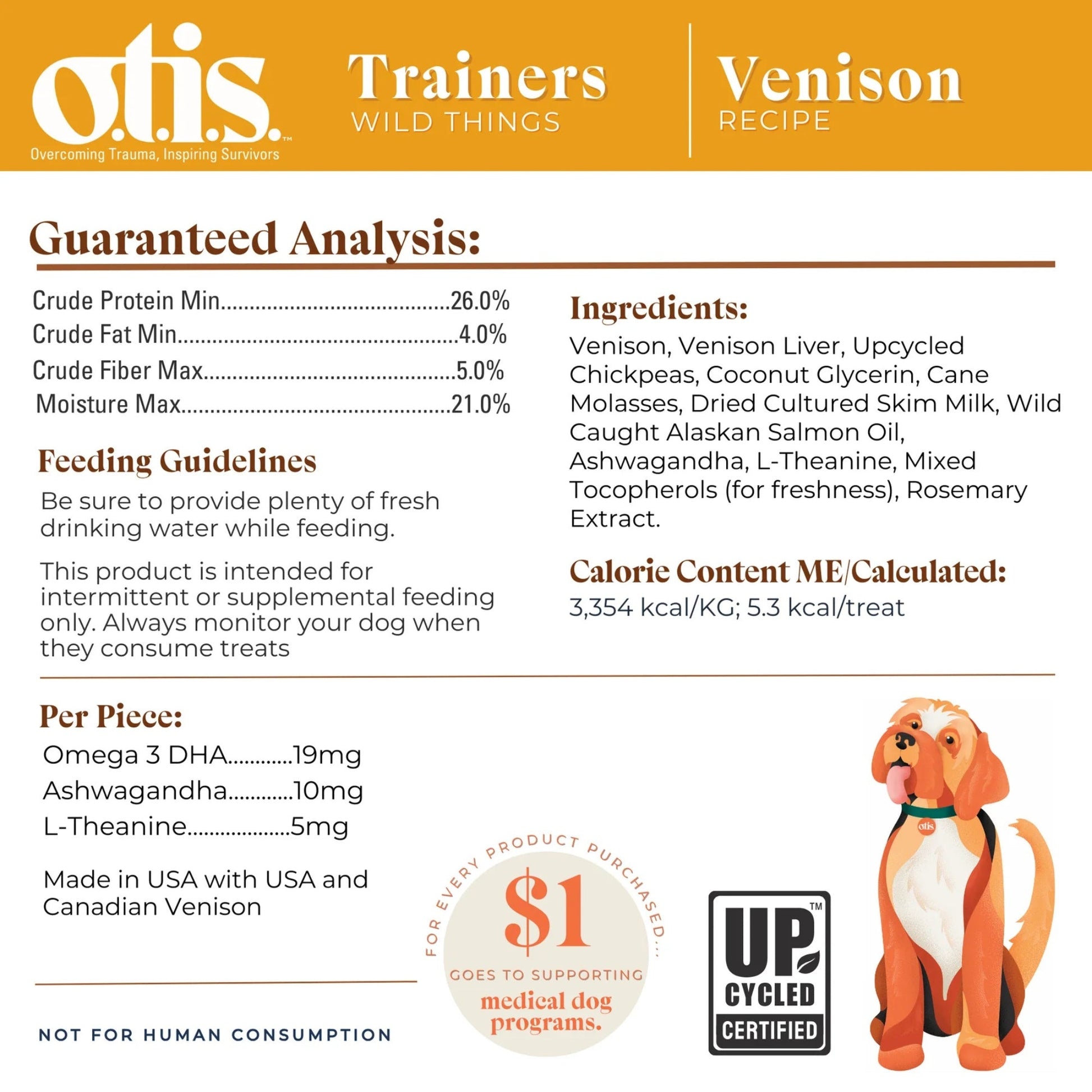 Otis Dog Wild Things Trainers Venison 4 oz, view 3