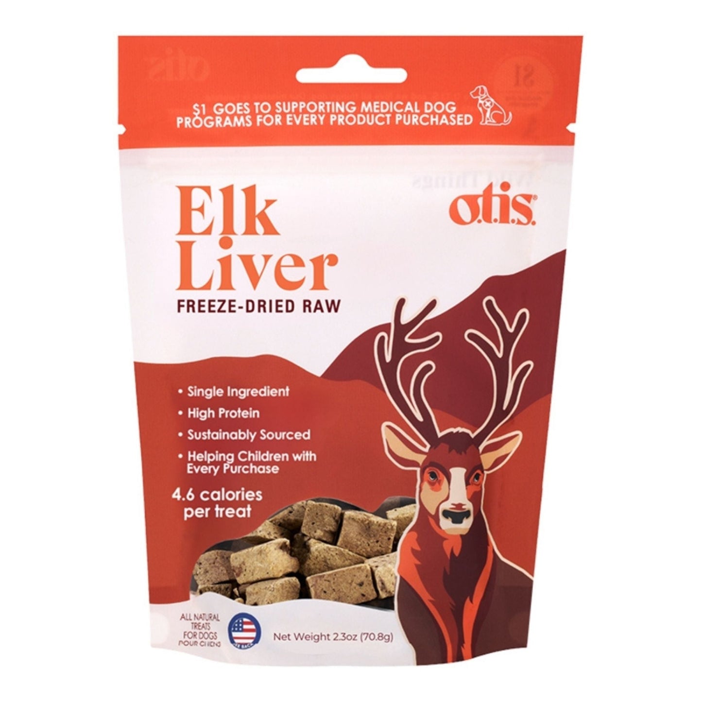 Otis Dog Freeze-Dried Elk Liver, 2.3 oz