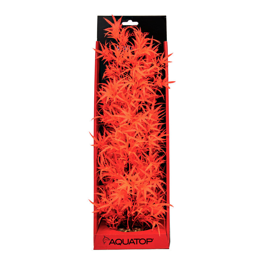 AquaTop Vibrant Fluorescent Cannabis Plant, Red, 16 in
