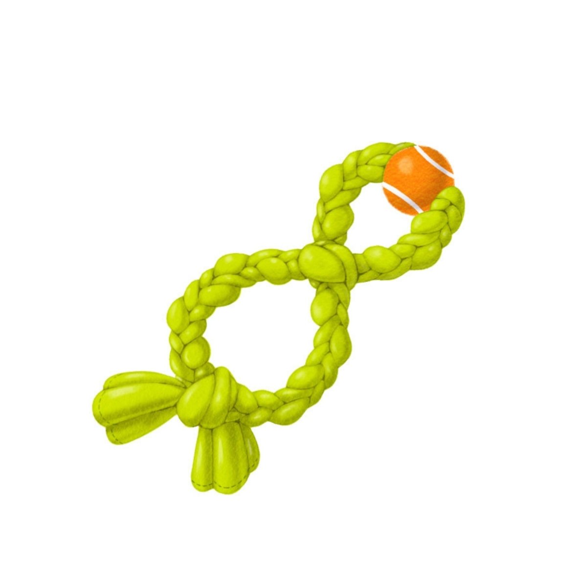 GURU Figure - 8 Squeaking Tennis Snuffle Rope Dog Toy 1ea/LG - Pets Perfect