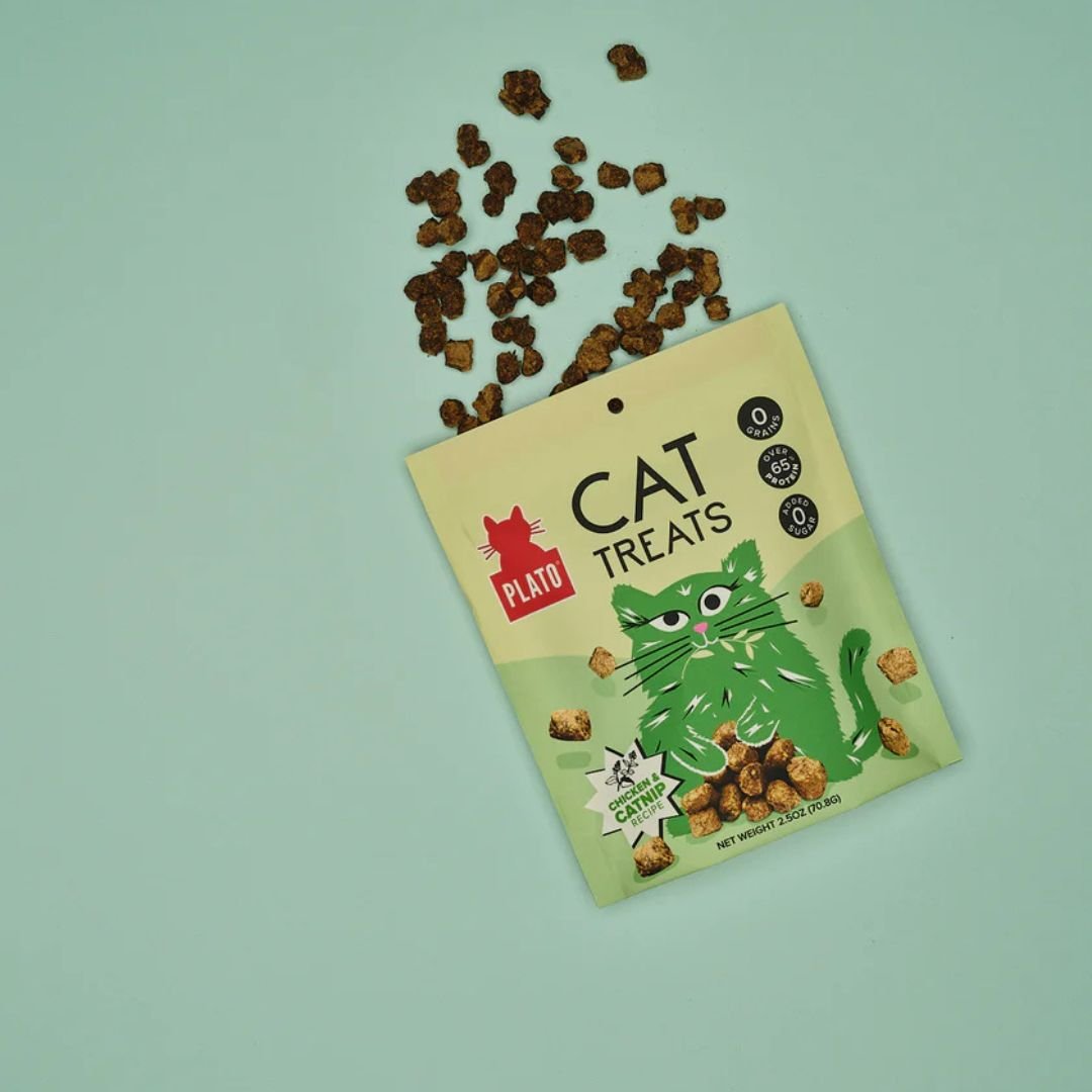 Plato Cat Grain Free Air Dried Treat Chicken Catnip 2.5Oz - Pets Perfect