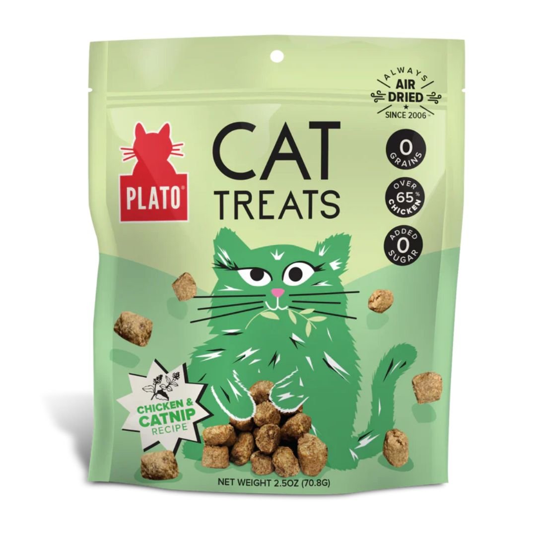 Plato Cat Grain Free Air Dried Treat Chicken Catnip 2.5Oz - Pets Perfect