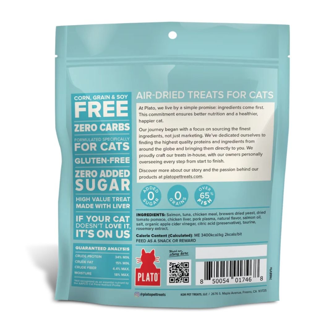 Plato Cat Grain Free Air Dried Treat Tuna Salmon 2.5Oz - Pets Perfect