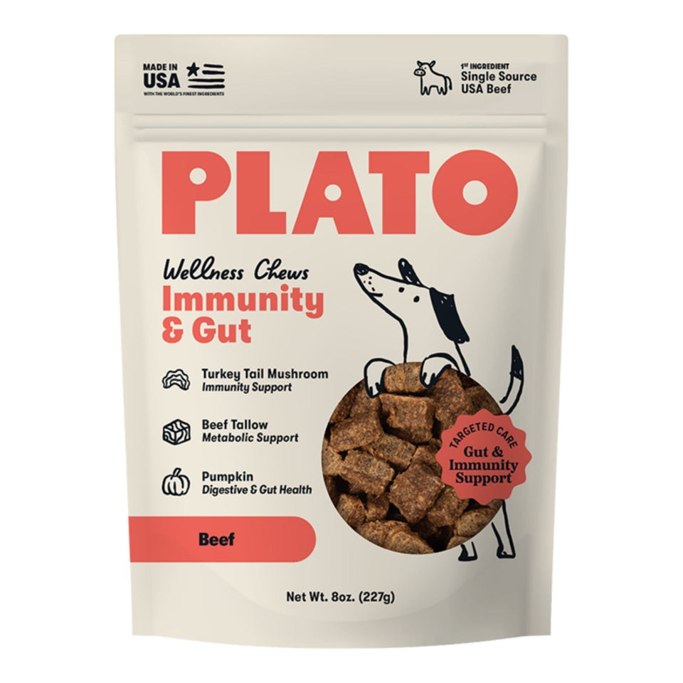 Plato Dog Immunity & Gut Wellness Chews 8oz.