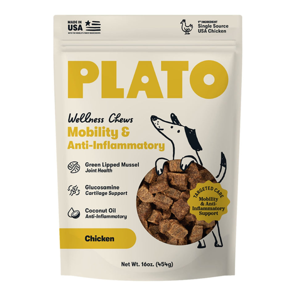 Plato Dog Mobility & Anti Inflamatory Wellness Chews 16oz. - Dog Supplements Hip and Joint