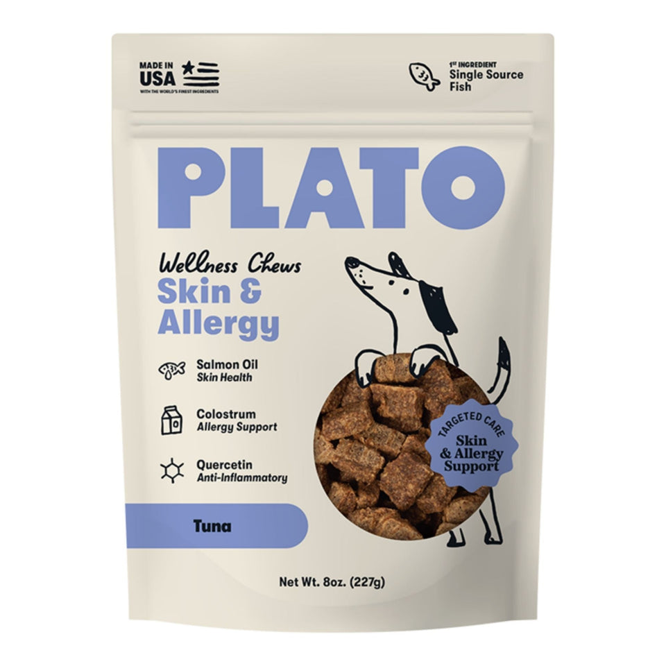 Plato Dog Skin & Allergy Wellness Chews 8oz. - Dog Supplements Allergy