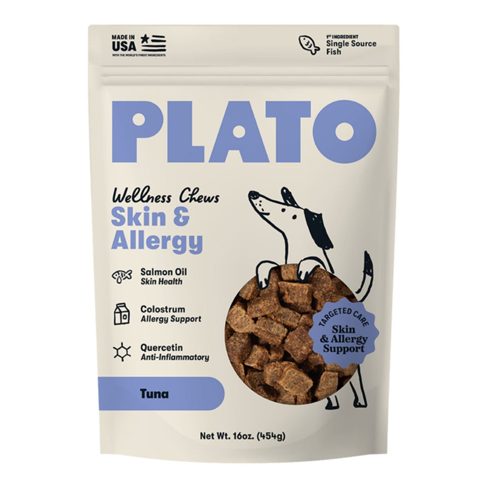 Plato Dog Skin & Allergy Wellness Chews 16oz. - Dog Supplements Allergy