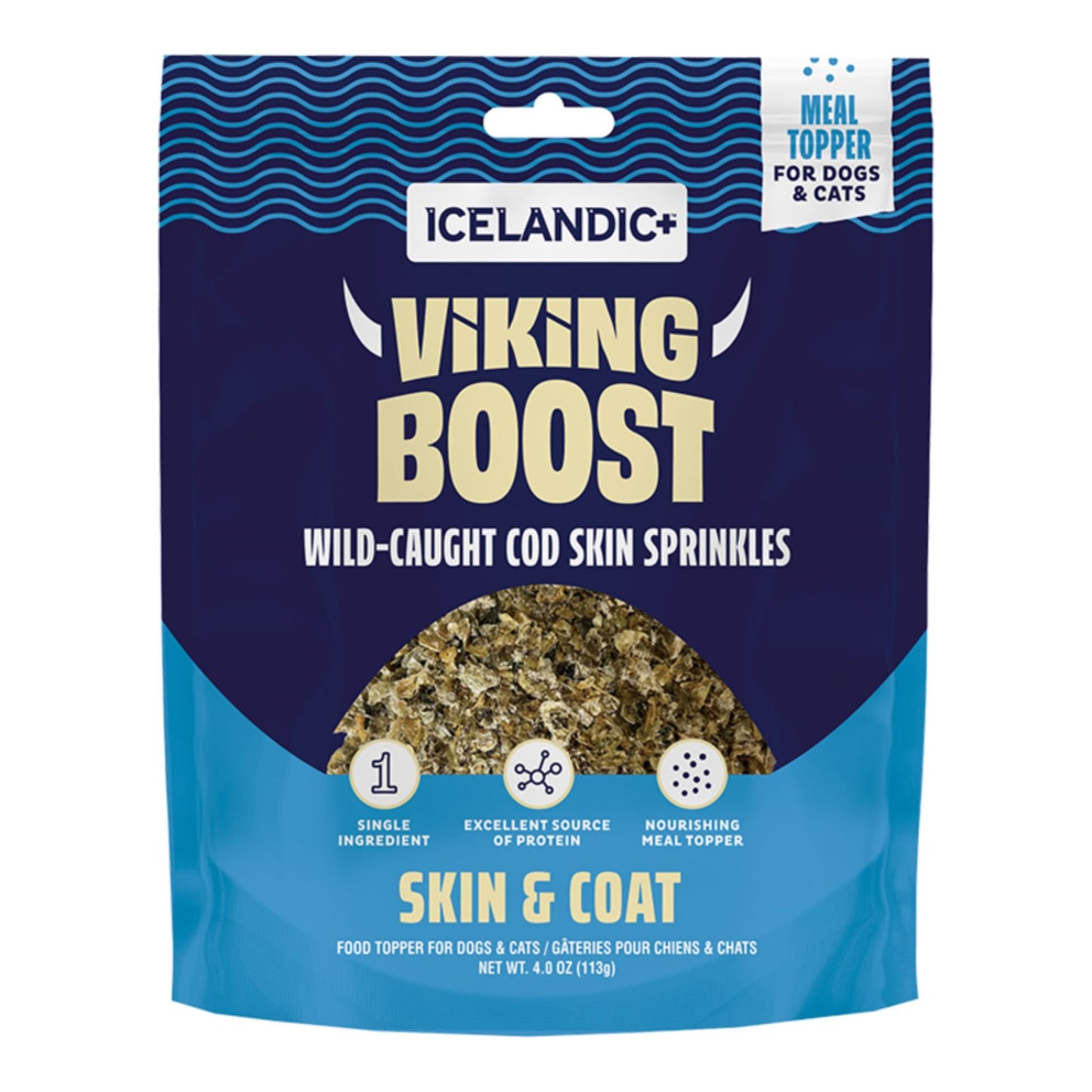 Icelandic Dog & Cat Viking Boost Cod Skin Dog Food Topper 4 oz