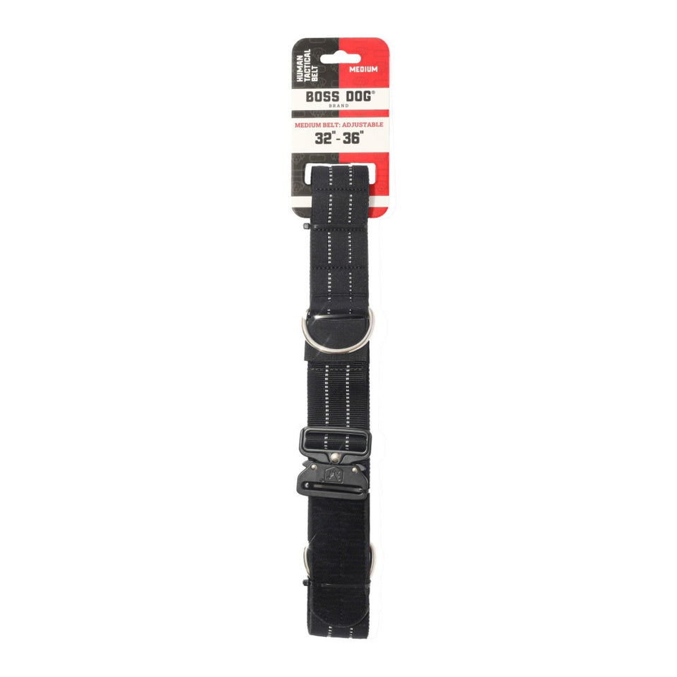 Boss Dog Human Boss Tactical Utility Dog Walker Belt Black, 1ea/MD (32-36In Waist)