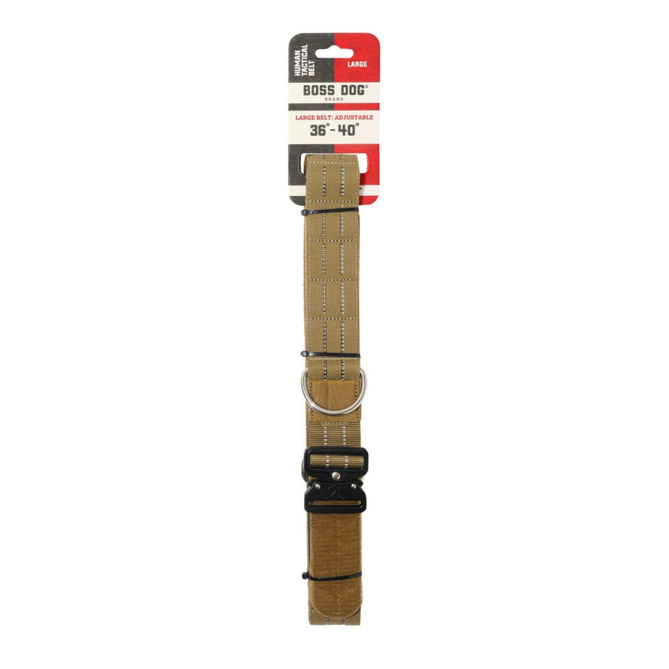 Boss Dog Human Boss Tactical Utility Dog Walker Belt Tan, 1ea/LG (36-40In Waist)