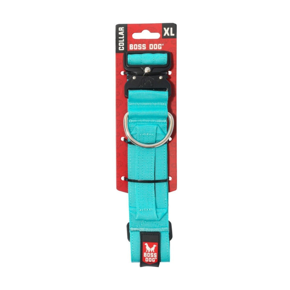 Boss Dog Tactical Adjustable Dog Collar Teal, X-Large, 20-28 in