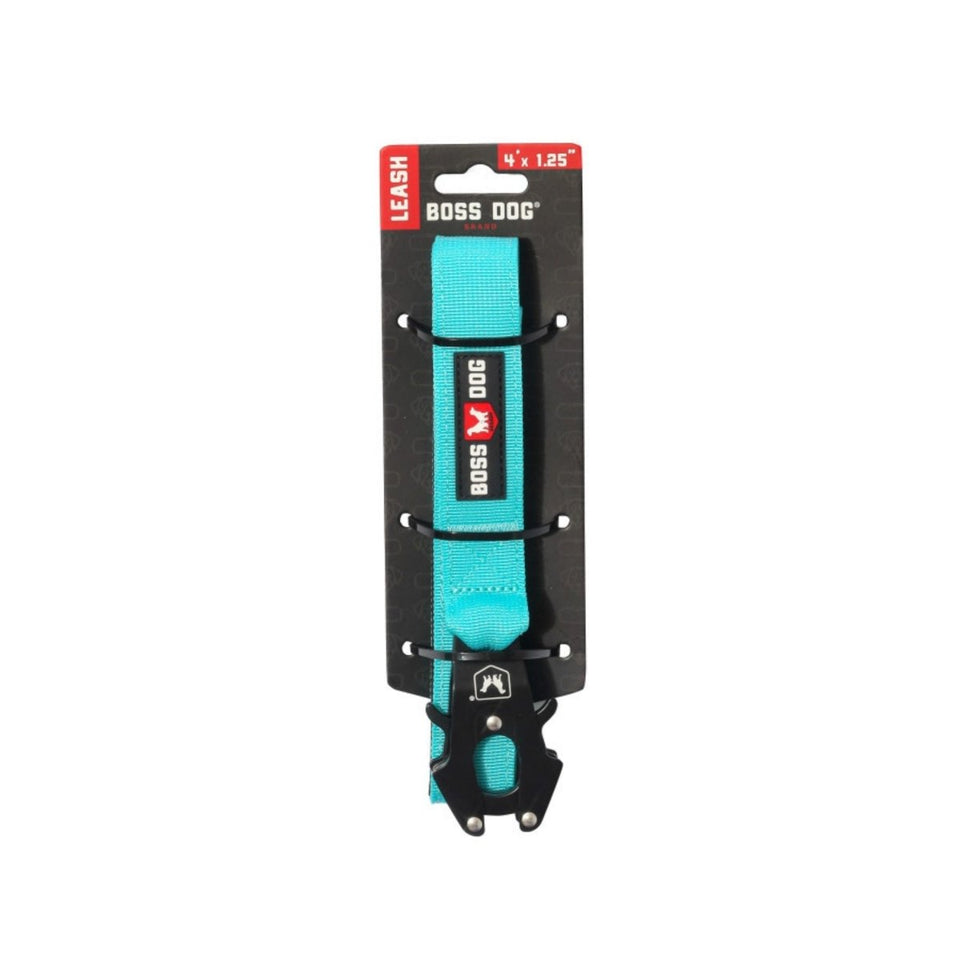Boss Dog Tactical Dog Leash with Traffic Handle - Teal, 1.25 in x 4 ft