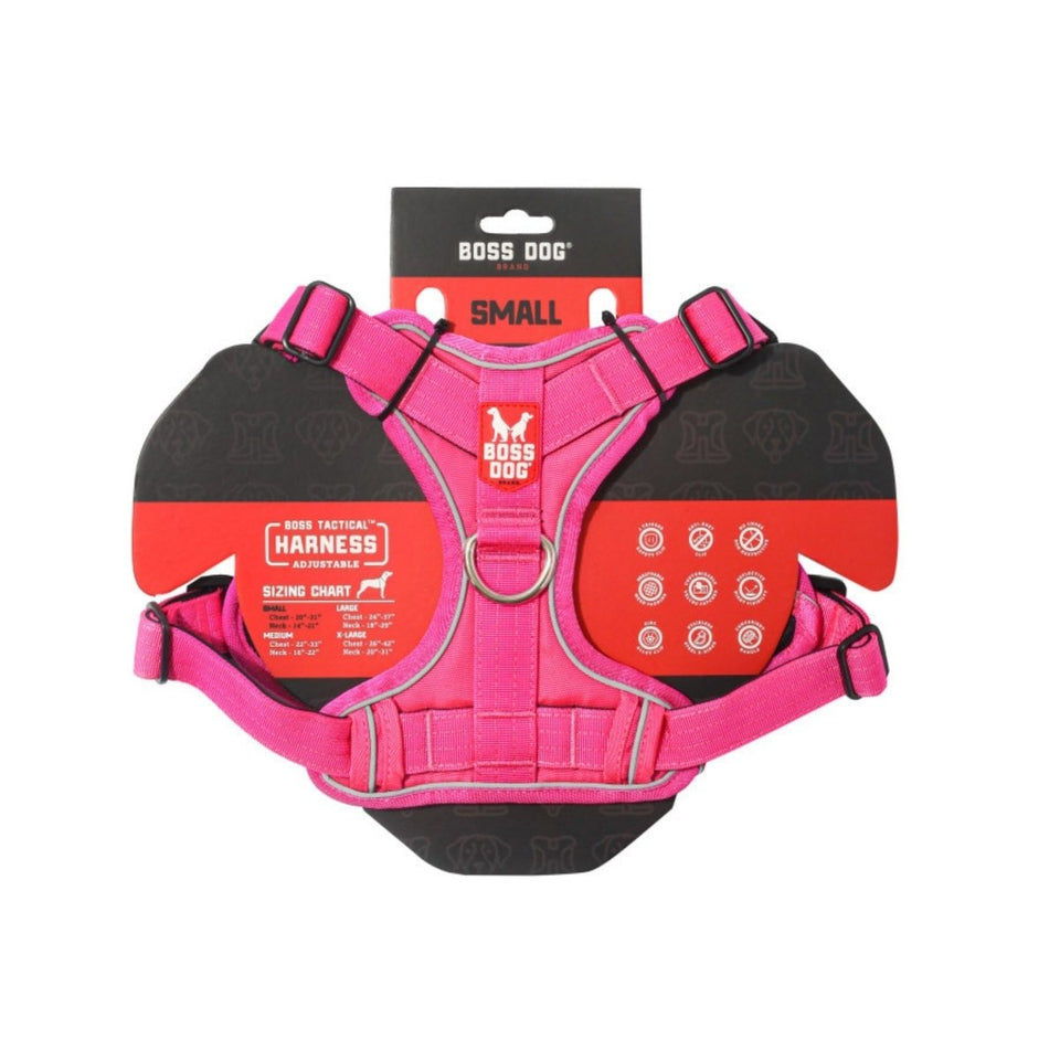 Boss Dog Tactical Dog Harness Hot, Pink, Small