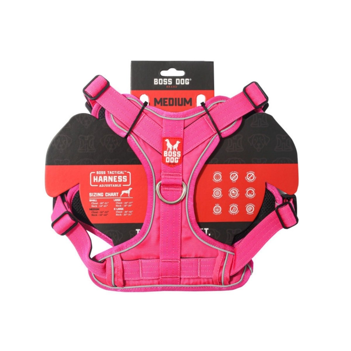 Boss Dog Tactical Dog Harness Hot Pink, 1ea/MD - Pets Perfect