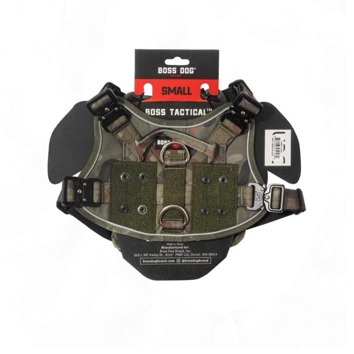 Boss Dog Tactical Dog Harness Green Camo, 1ea/SM - Pets Perfect