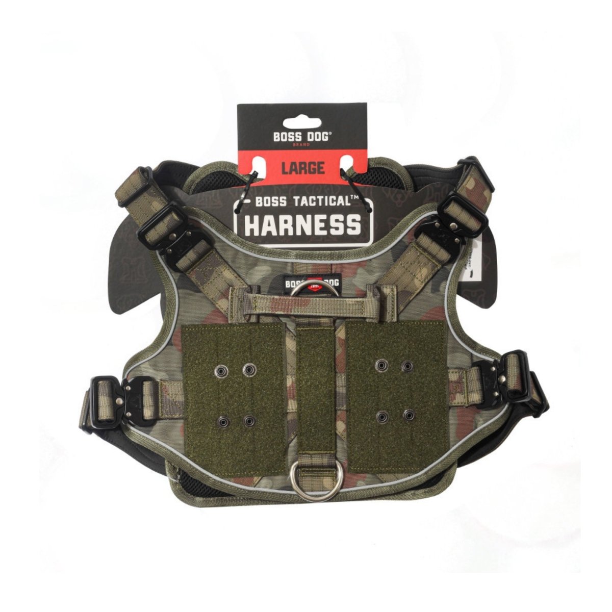 Boss Dog Tactical Dog Harness Green Camo, 1ea/LG - Pets Perfect