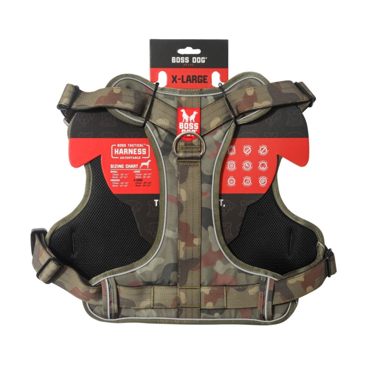 Boss Dog Tactical Dog Harness Green Camo, 1ea/XL - Pets Perfect