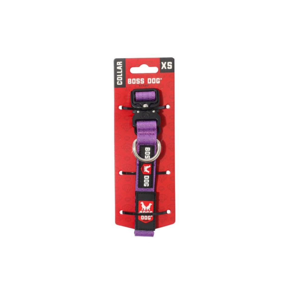 Boss Dog Tactical Adjustable Dog Collar Purple, X-Small, 11-14 in