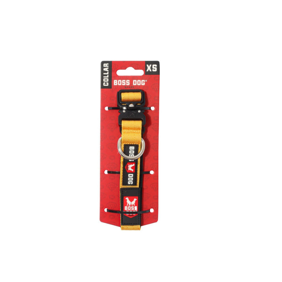 Boss Dog Tactical Adjustable Dog Collar Yellow, 1ea/XS, 11-14in.