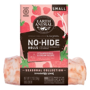 Earth Animal Dog No Hide Rolls Strawberries & Cream Small 24 ct