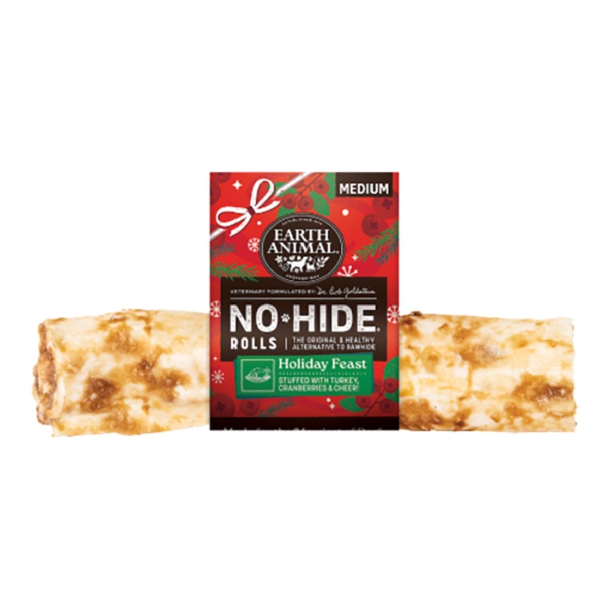 Earth Animal Dog No - Hide Seasonal Collection Holiday Feast Rolls Medium - 10 Count - Pets Perfect