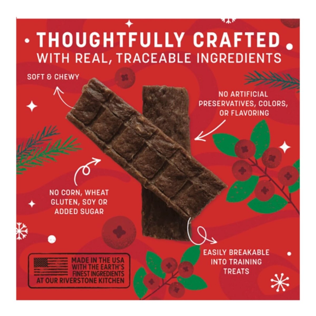 Earth Animal Dog Wisdom Air - Dried Jerky Holiday Feast Recipe 4oz. - Pets Perfect
