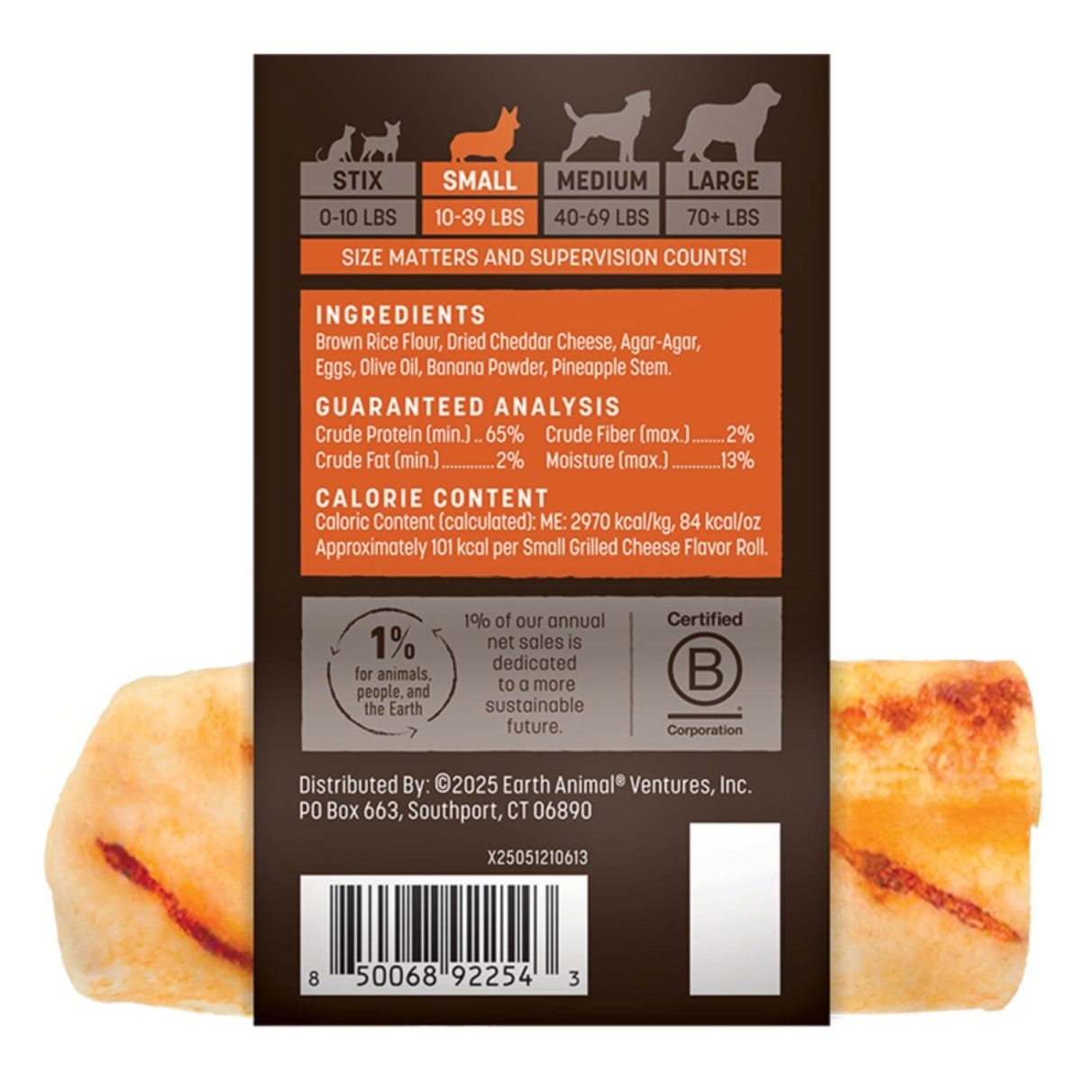 Earth Animal Dog No - Hide From The Grill Grilled Cheese Rolls Small - 20 Count - Pets Perfect