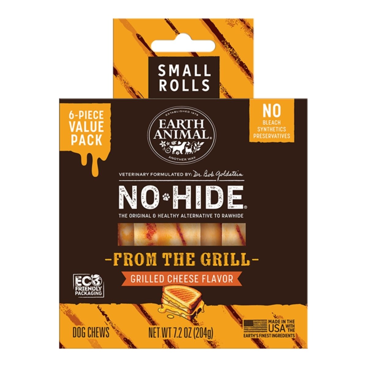Earth Animal Dog No - Hide From The Grill Grilled Cheese Rolls Small Value Pack - 6 Pack - Pets Perfect