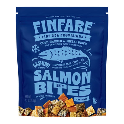 Finfare Cat, 1.3 oz Freeze-dried Smoked Salmon Skin Bites - Pets Perfect