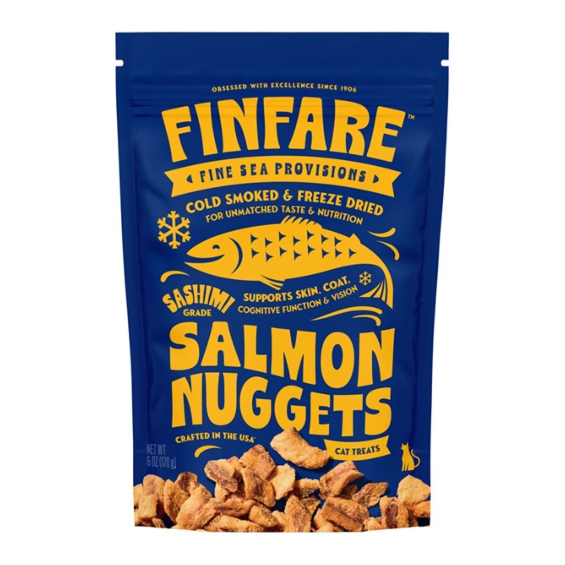 Finfare Cat, 6 oz Freeze-dried Smoked Salmon Nuggets