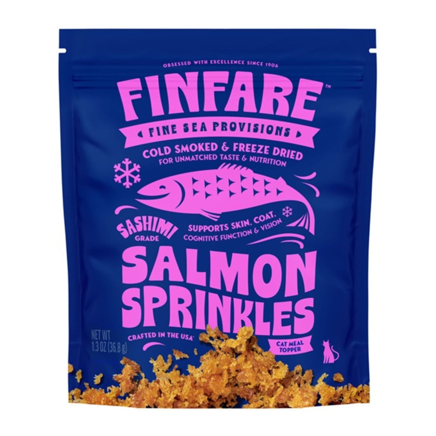 Finfare Cat, 1.3 oz Freeze-dried Smoked Salmon Sprinkles Topper