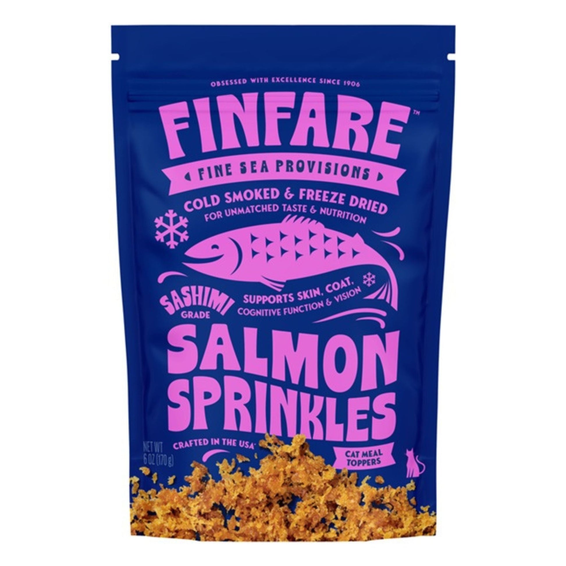 Finfare Cat, 6 oz Freeze-dried Smoked Salmon Sprinkles Topper