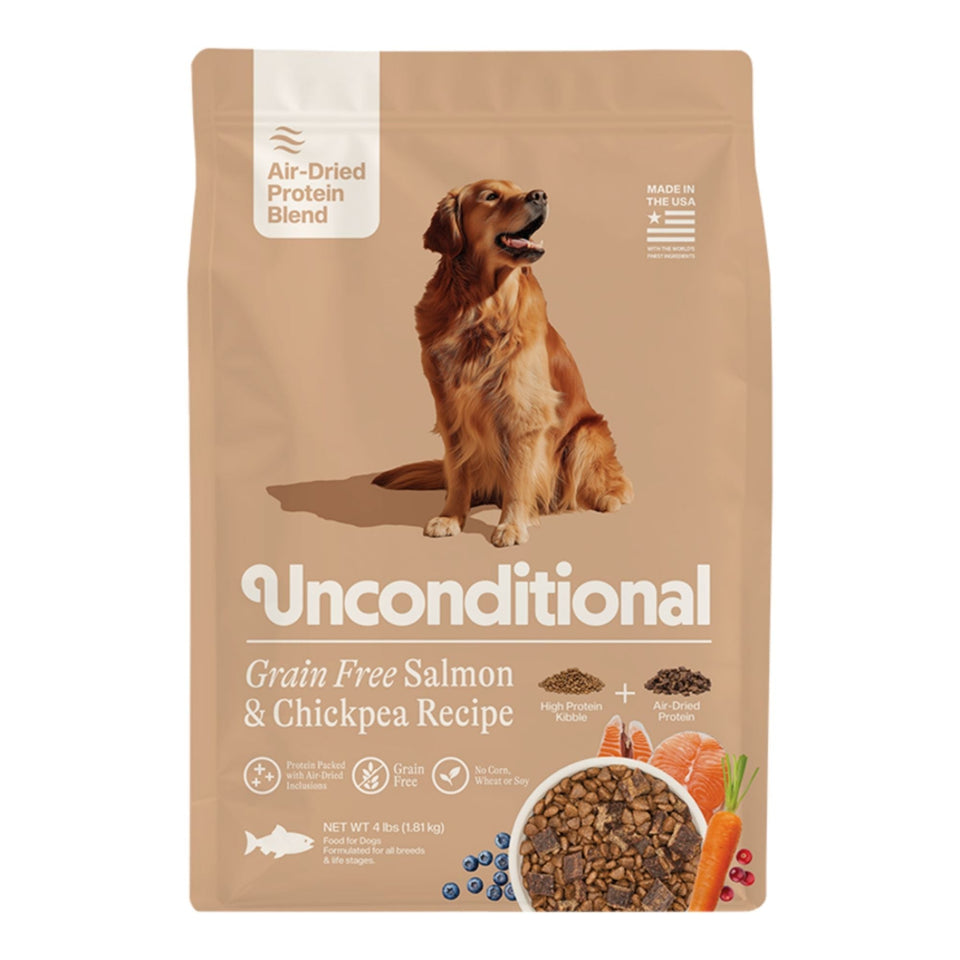 Unconditional Dog Air - Dried Grain Free Protein Blend Salmon & Chickpea 4lbs.