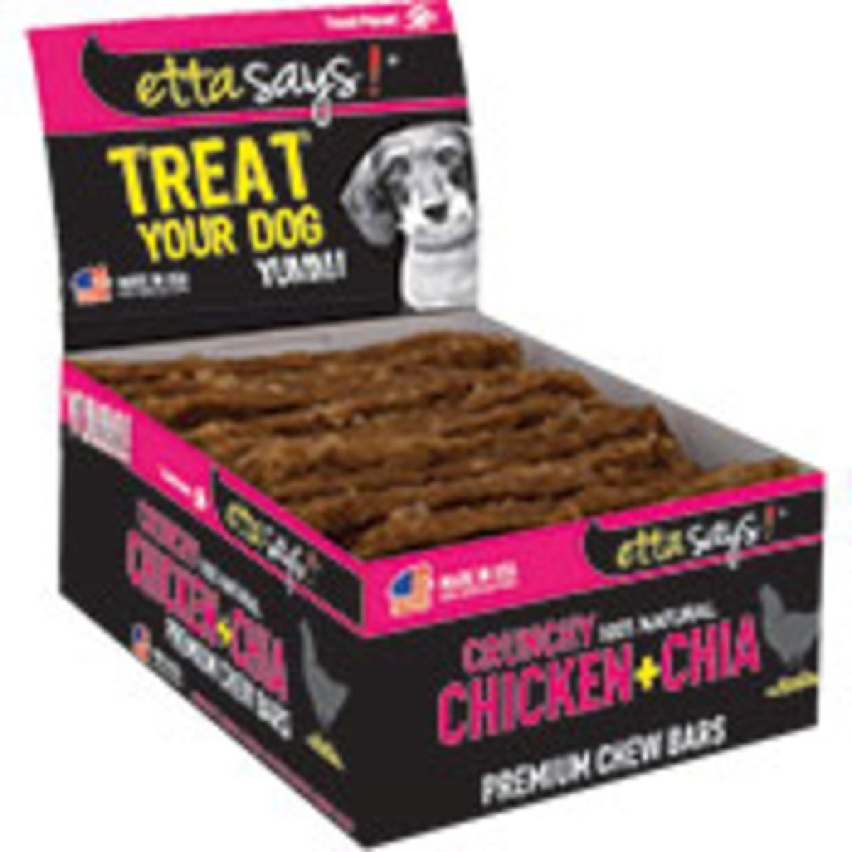 Etta Says Dog Premium Crunchy Chew Chicken Bars - 12 Count - Pets Perfect