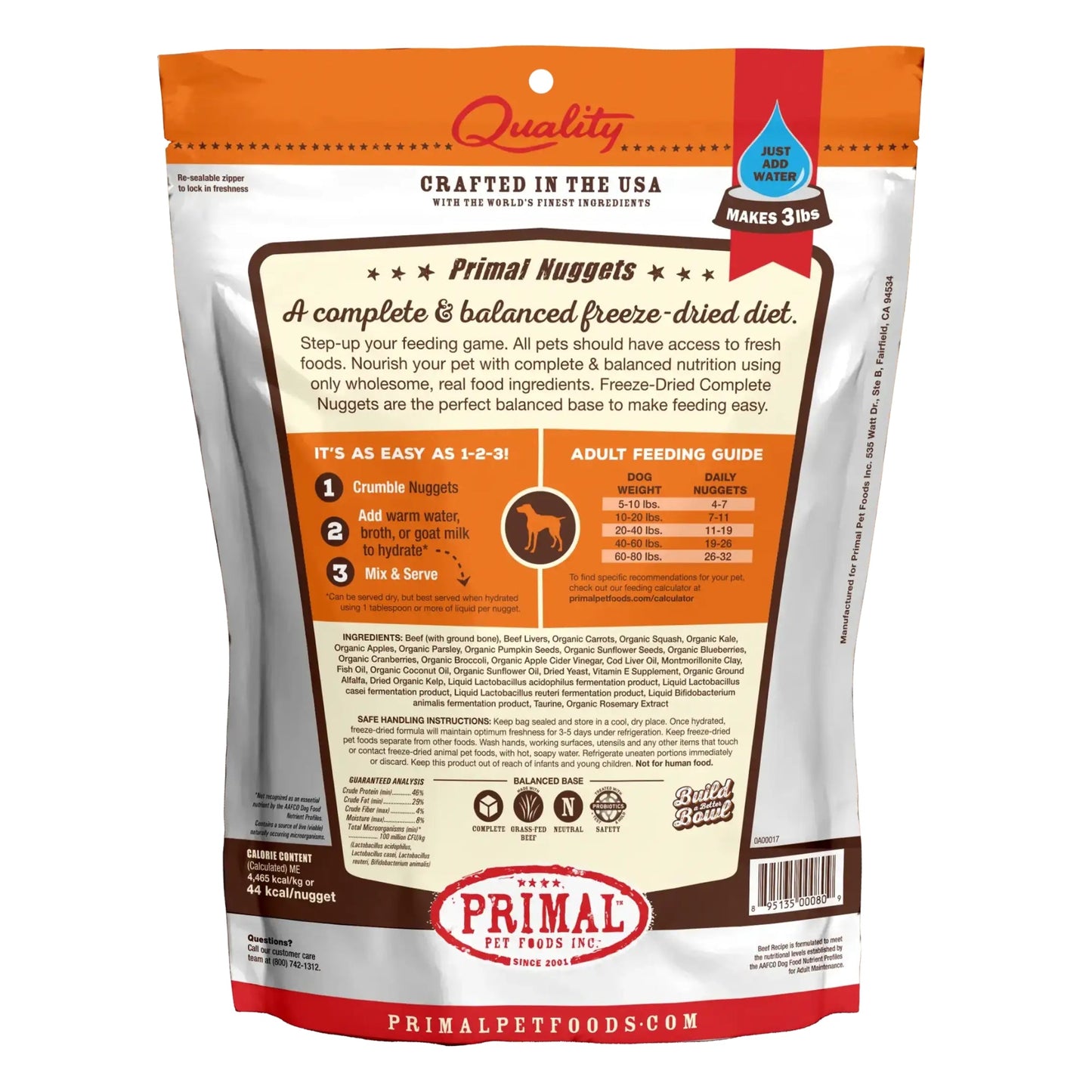 Primal Pet Foods Freeze-Dried Dog Food 5.5 oz.- Beef, view 2