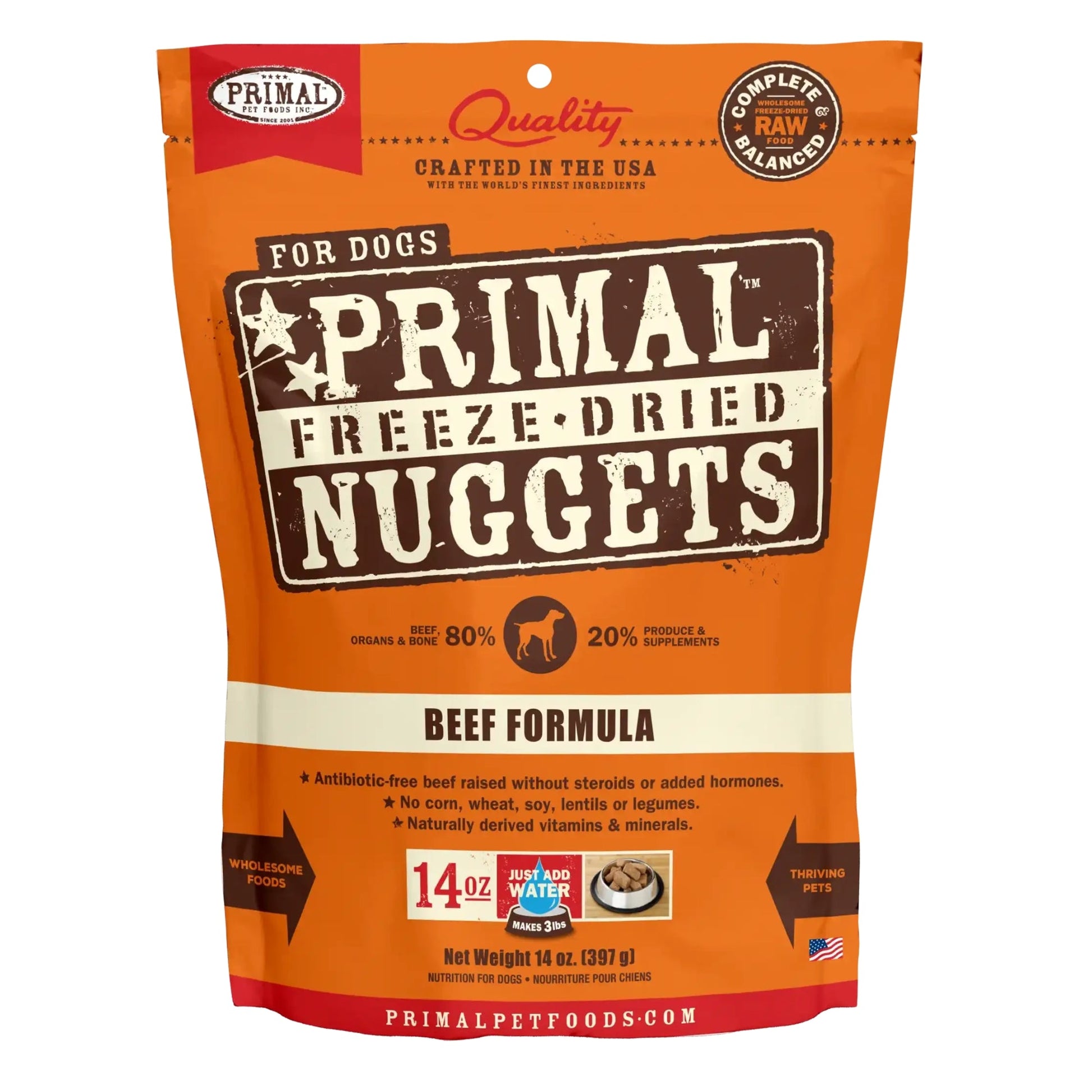 Primal Pet Foods Freeze-Dried Dog Food 5.5 oz.- Beef
