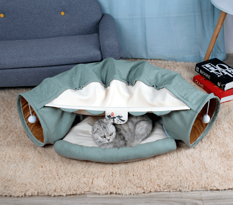 Feline Funhouse Interactive Cat Tunnel - Portable Play Toy For Cats, Rabbits, And Ferrets - Pets Perfect
