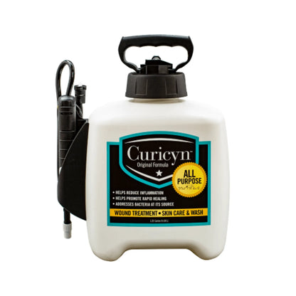 Curicyn Original Formula all purpose wound treatment spray for pet skin care and healing in a white container