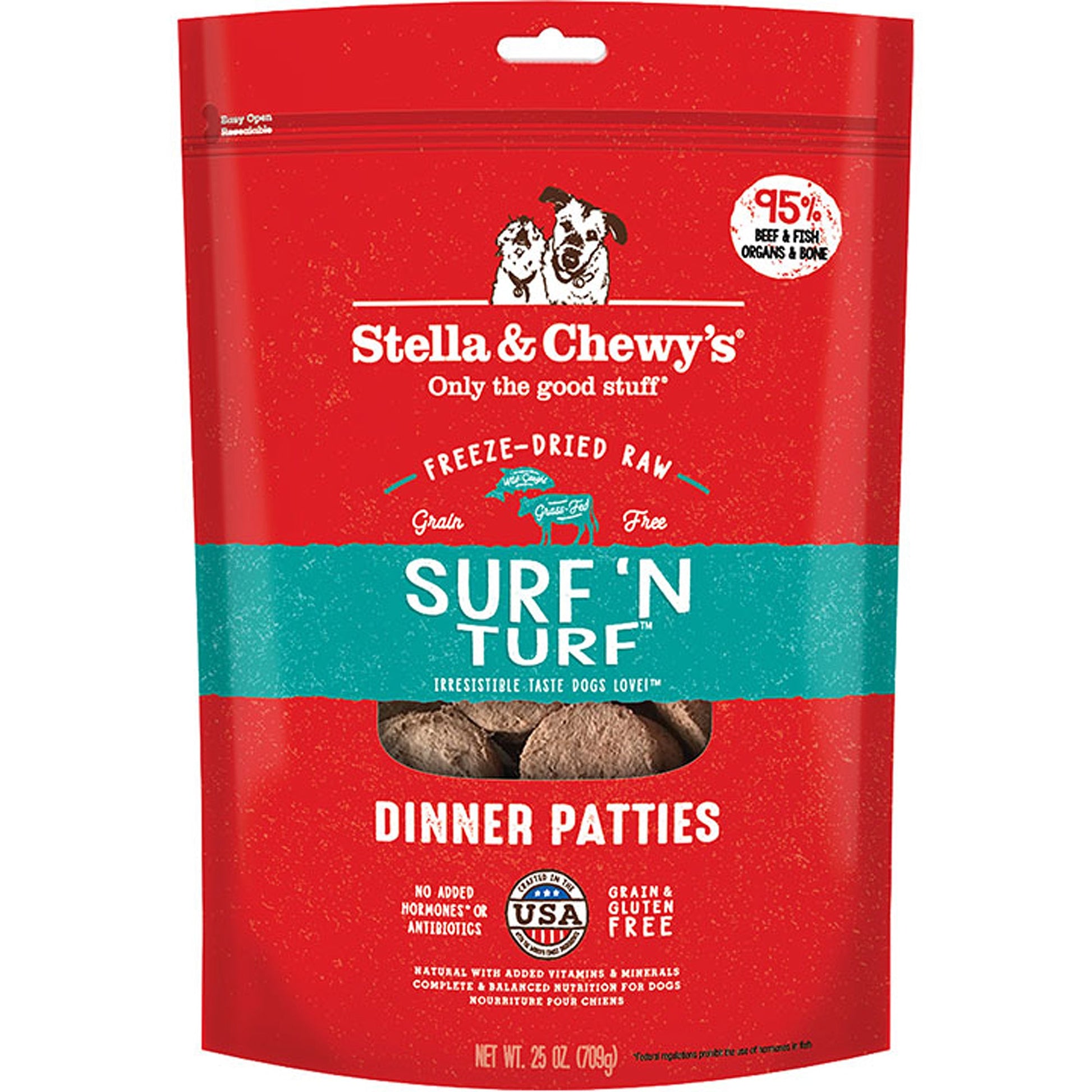 Stella & Chewy's Dog Freeze-Dried Dinner Patties Surf And Turf 25 oz