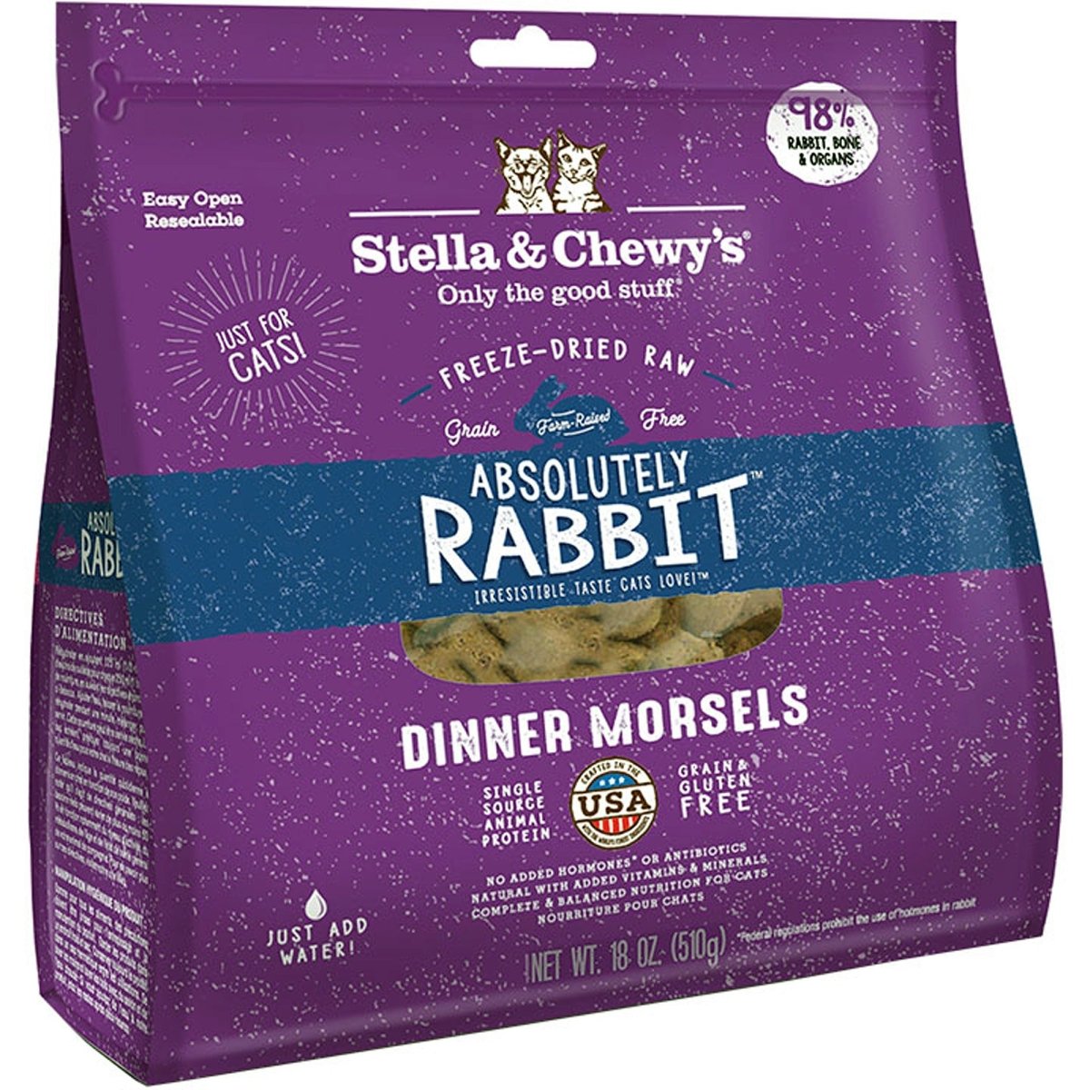Stella and Chewys Cat Freeze - Dried Dinner Rabbit 18oz. - Pets Perfect