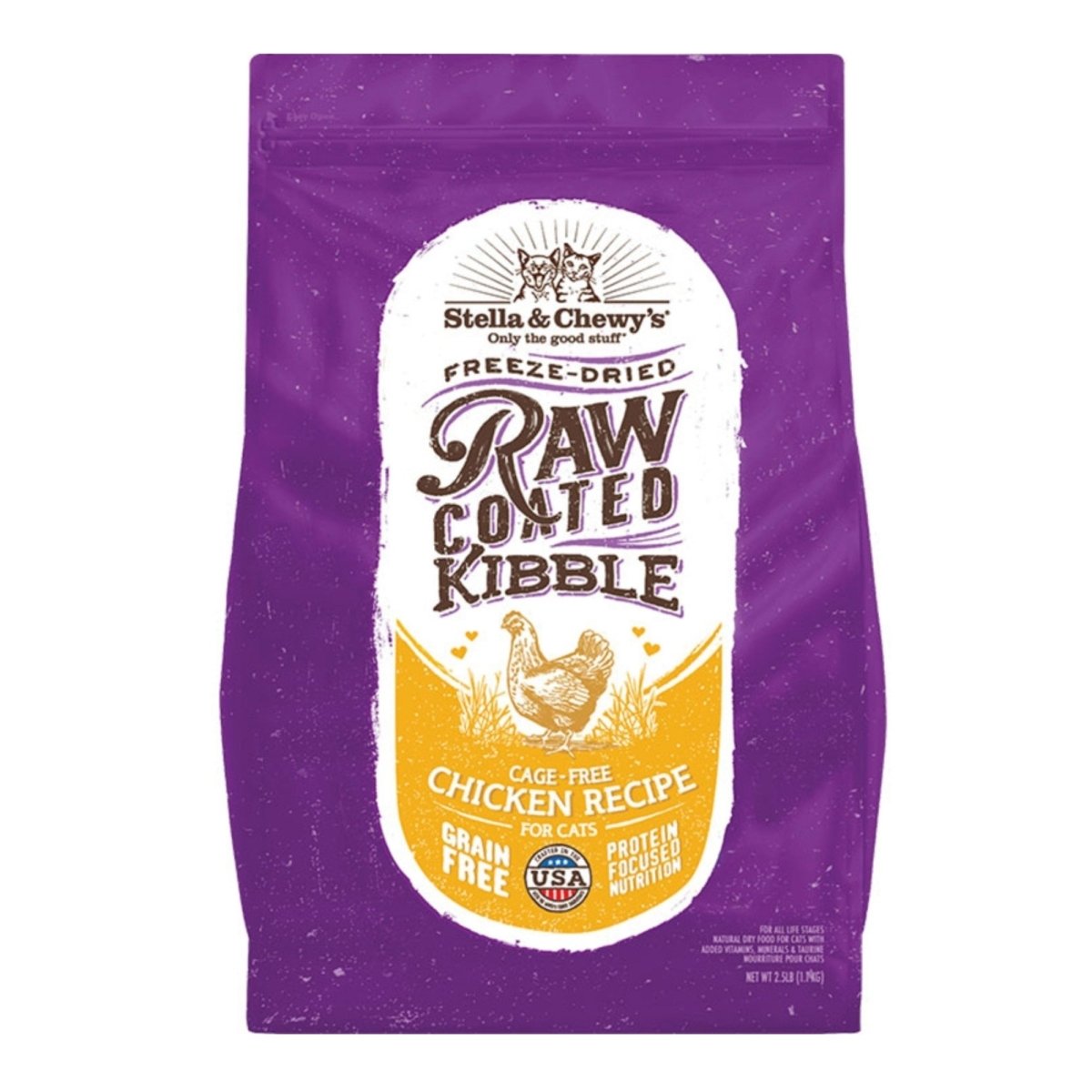 Stella & Chewys Cat Kibble - Raw Coated Cage - Free Chicken Recipe 2.5Lbs - Pets Perfect